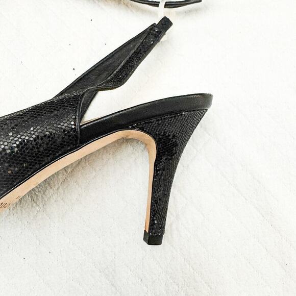 Kate Spade Glitter Shimmering Bow Accent Slingback Heel Black Size 8.5 - Picture 7 of 8